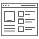 Icon showing an outline of a webpage.