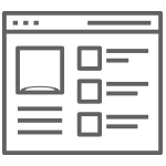 Icon showing an outline of a webpage.